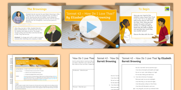 GCSE Poetry Lesson Pack 'Sonnet 43' by Barrett Browning