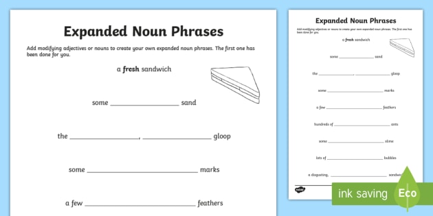Noun Phrase Worksheet For Class 7