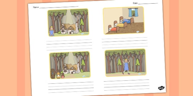 Goldilocks And The Three Bears Storyboard Template Storyboard