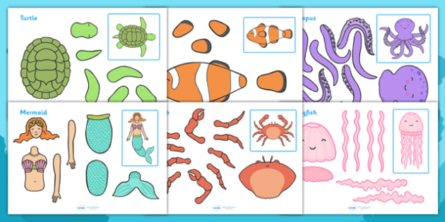 FREE! - Under the Sea Split Pin Characters (teacher made)