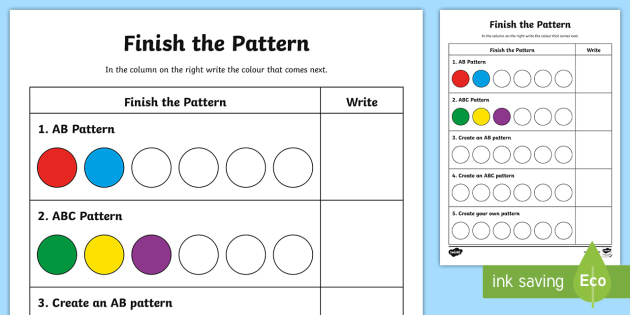 create your own pattern worksheet teaching resources