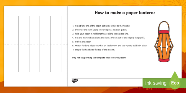 chinese lantern template
 How to Make a Paper Lantern Craft Instruction Sheets - how ...