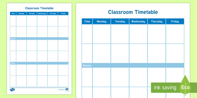 Classroom Timetable (teacher made)