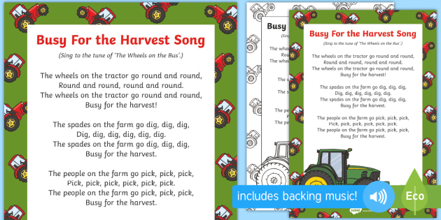 Busy For the Harvest Song - Teaching Resource - Twinkl