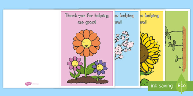 Thank You for Helping Me Grow! Card Craft - Teacher Appreciation