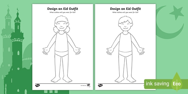 Design an Eid Al-Fitr Outfit Worksheet (teacher made)