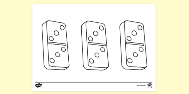 FREE! - Blank Dominoes Colouring Sheet - Primary School - Twinkl