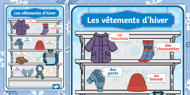 Affiche Les vêtements d'hiver Twinkl