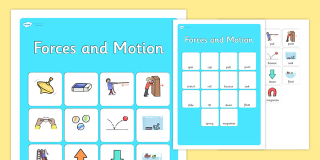 Forces And Motion Vocabulary Matching Mat Forces And - 