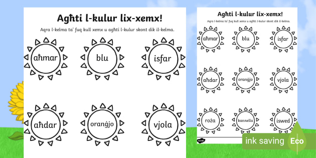 attivita prattika tal kuluri teacher made