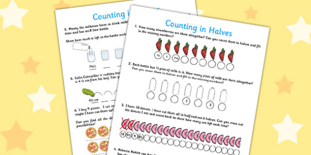 Counting in Halves Worksheet / Worksheet