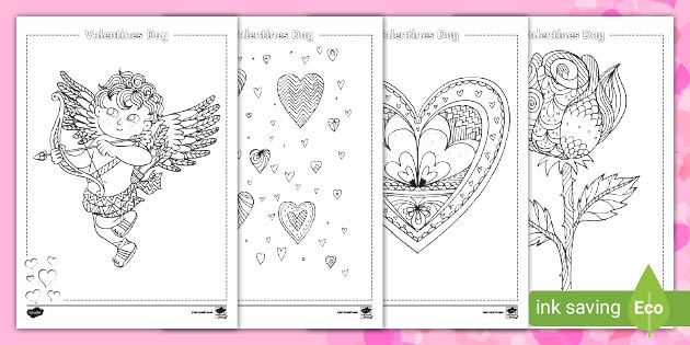 valentine's day colouring sheets teacher made