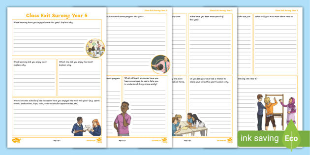 Pupil Voice Year 5 Class Exit Survey - Transition Resources