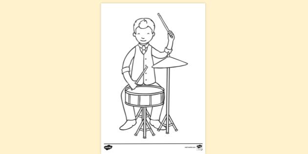 Drummer Colouring Sheet | Colouring Sheets