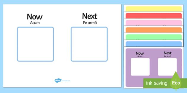 Now, Next Visual Aid Romanian/English - Now Next Visual Aid