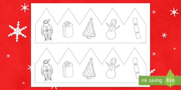 Christmas Pictures Party Hat Template Activity