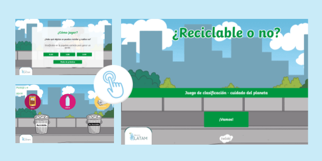 Juego para niños: Canecas de reciclaje Colombia Twinkl