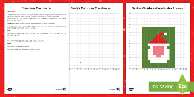 * NEW * KS2 Santa's Christmas Coordinates Activity Sheet