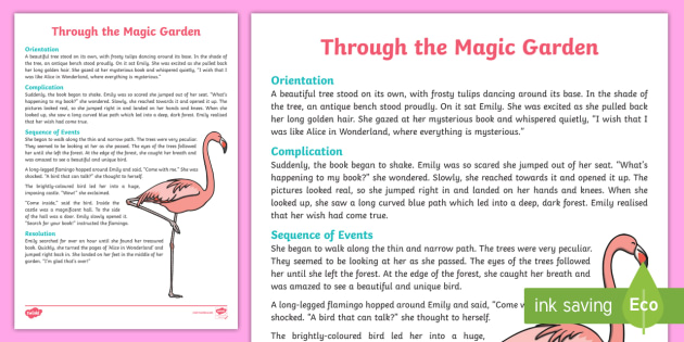 Through the Magic Garden Narrative Writing Sample 