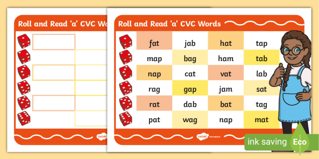 Roll and Read 'a' CVC Words Mat (Teacher-Made)