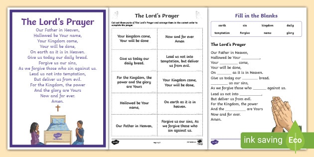 * NEW * The Lord's Prayer Activity Pack