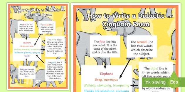 How To Write A Didactic Cinquain Poem Display Poster