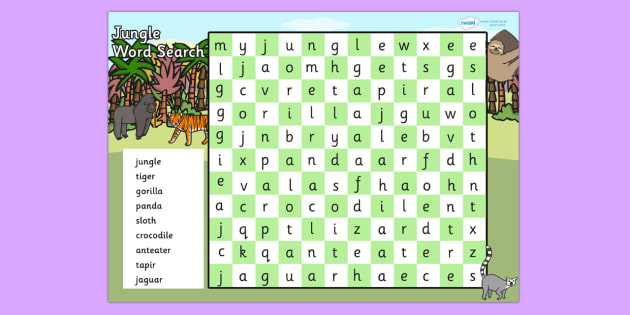 jungle vocabulary wordsearch esl jungle vocabulary game