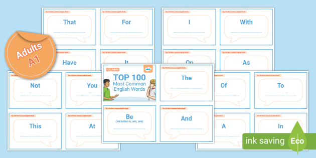 Common　100　Most　[Adults,　A1]　English　Flashcards:　ESL　Words