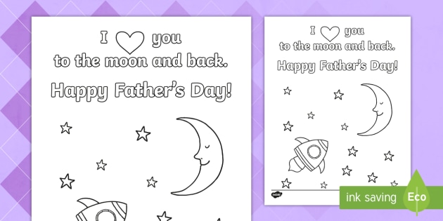 Space Rocket Father S Day Card Coloring Page Pre K To 2
