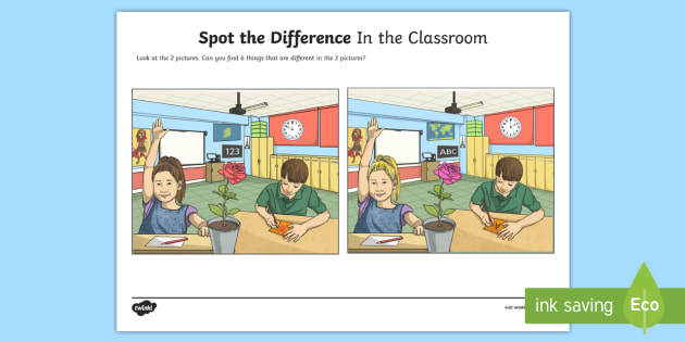 ESL Spot the Difference in the Classroom Activity – Twinkl