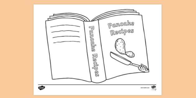 Pancake Recipe Book Colouring Colouring Sheet