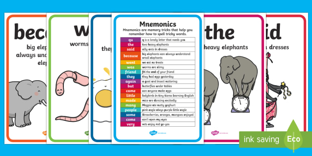 Spelling Mnemonics Display Posters Classroom Resource