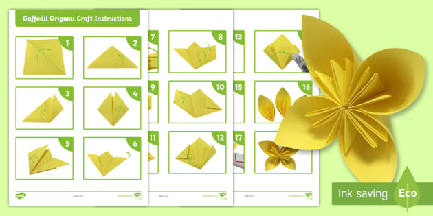 Daffodil Origami Craft Instructions (Teacher-Made)