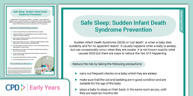 Safe Sleep: Sudden Infant Death Syndrome Prevention (SIDS)