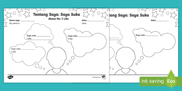 I Like Write and Draw Worksheet Indonesian (teacher made)