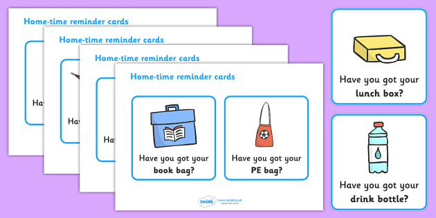 FREE hometime reminder Fans classroom help check list kids