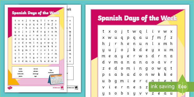 Days of the week in Spanish