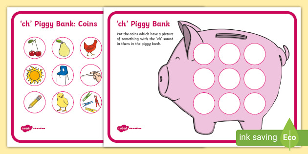 Sh Phonics Piggy Bank Activity (Teacher-Made) - Twinkl