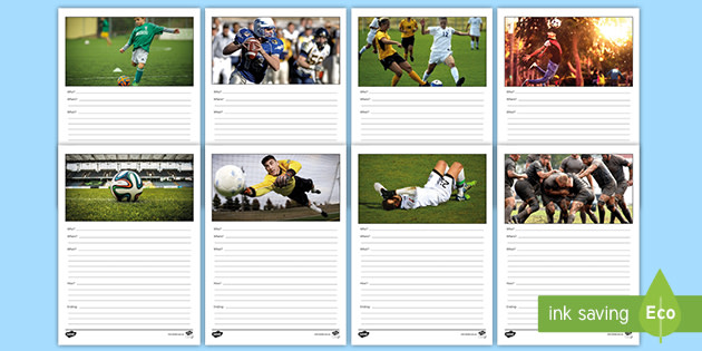 Footy Colours Day Picture Prompt Writing Frame Worksheet