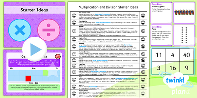 Planit Maths Y1 Multiplication And Division Starter Ideas Pack