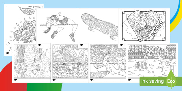 Summer Olympics Mindfulness Colouring Pages (teacher made)
