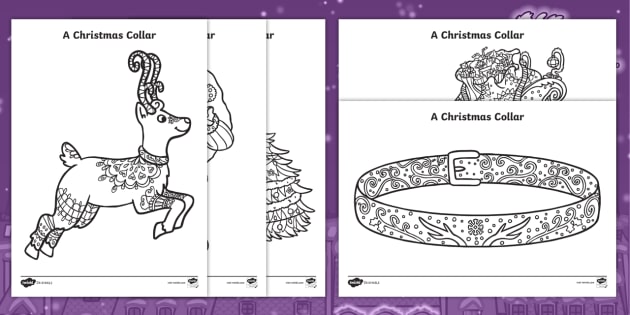 A Christmas Collar Mindfulness Colouring Pages