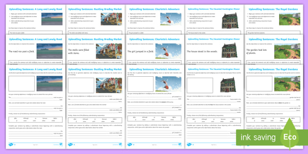 uplevelling sentences worksheets