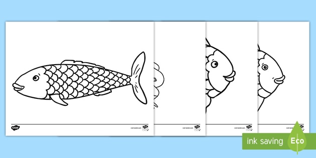 rainbow fish coloring pages for kids  coloring template
