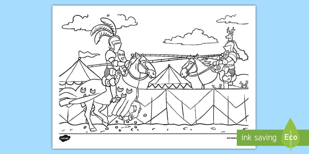 Jousting Coloring Page Teacher Made