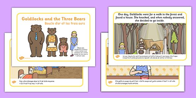 Goldilocks And The Three Bears Story French Translation