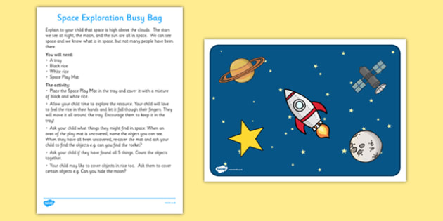 Space Exploration Activity Busy Bag and Resource Pack for Parents
