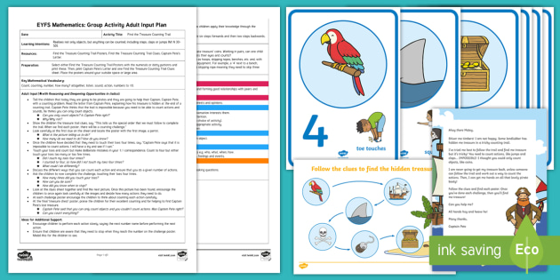 Eyfs Maths Find The Treasure Counting Trail Group Activity Adult Input