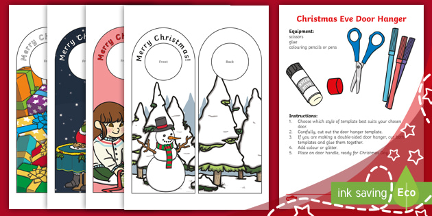 christmas eve door hanger craft instructions teacher made