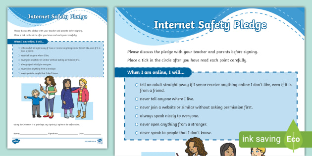 Internet Safety Pledge K-2 (teacher made)